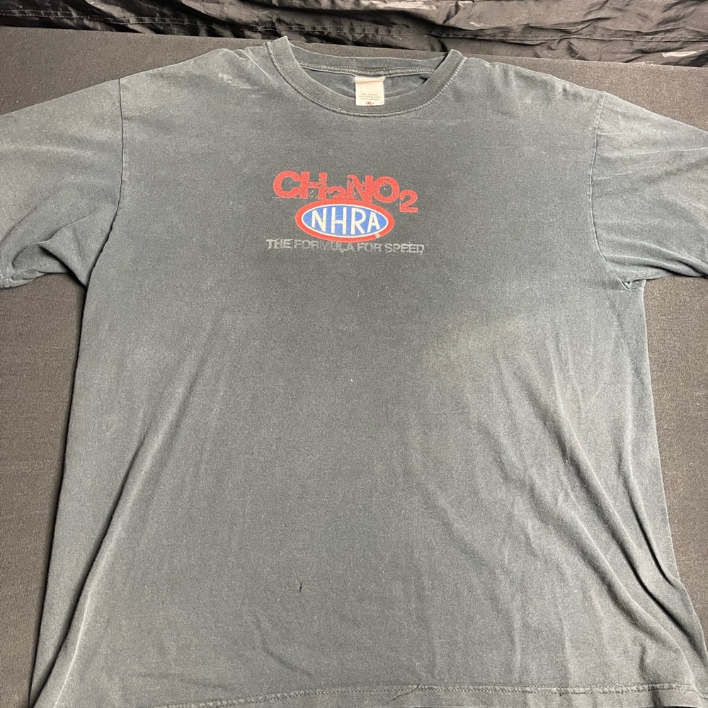 Anvil Mens Black T-Shirt NHRA CH3NO2 Short Sleeve Crew Neck Size Xl